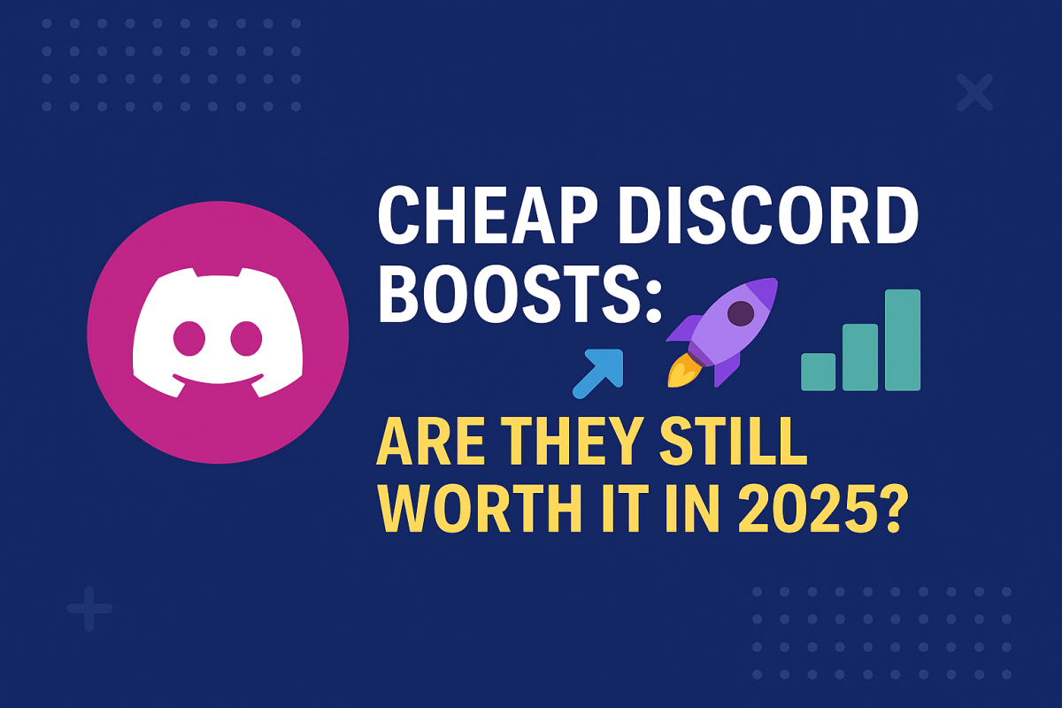 Cheap Discord Boosts: Are They Still Worth It in 2025? – Discord logo with rocket and growth icons on a dark background